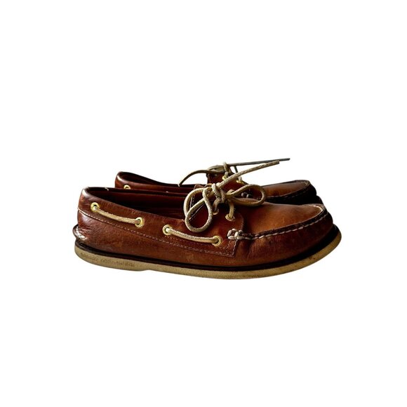 Sperry Authentic Original 2-Eye Boat Shoes Brown Leather Classic Nautical Loafer - Picture 3 of 10